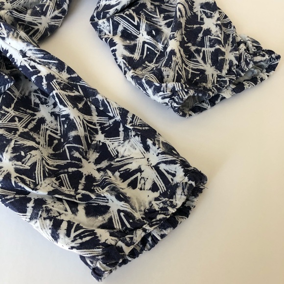 Mudd strapless printed blue and white casual jumpsuit small - Picture 8 of 13